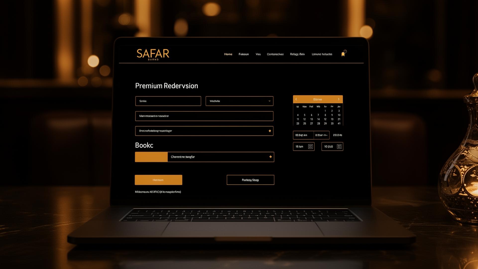Reservation flow — calendar, party size, and confirm in three taps.